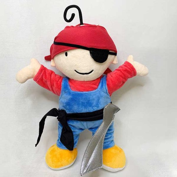 Danny Doll dressed as a pirate with a sword in his belt